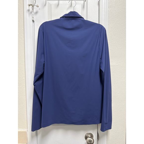 Rhone Men's Tech Long Sleeve Stretch Golf Polo in True Navy Size Medium - Picture 2 of 6